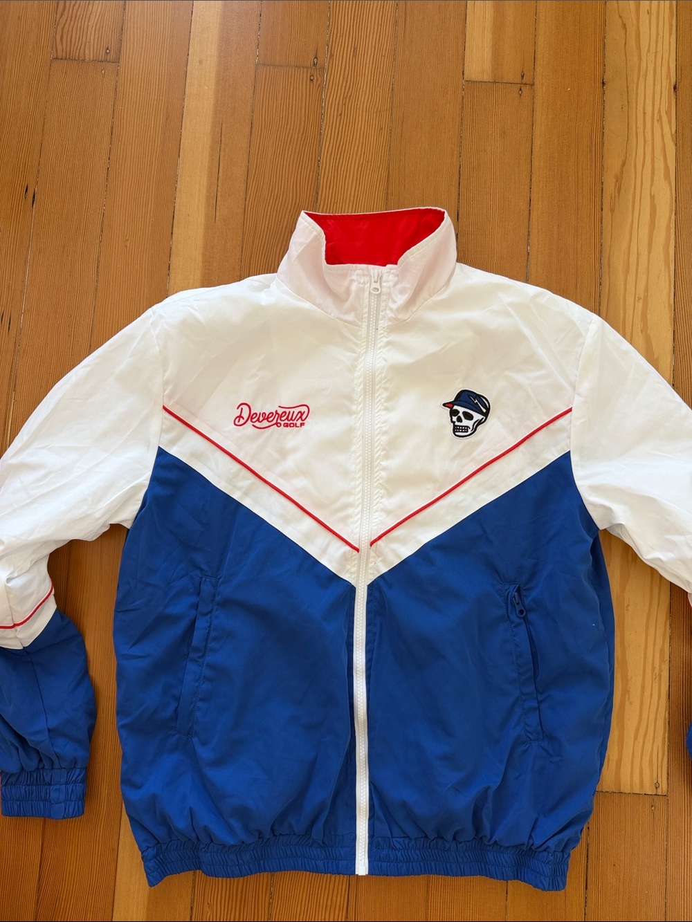 Devereux Windbreaker Jacket - White & Blue